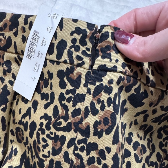 J. Crew No 2 Pencil Skirt Stretch Cotton Leopard Size 4 NWT - Picture 10 of 15